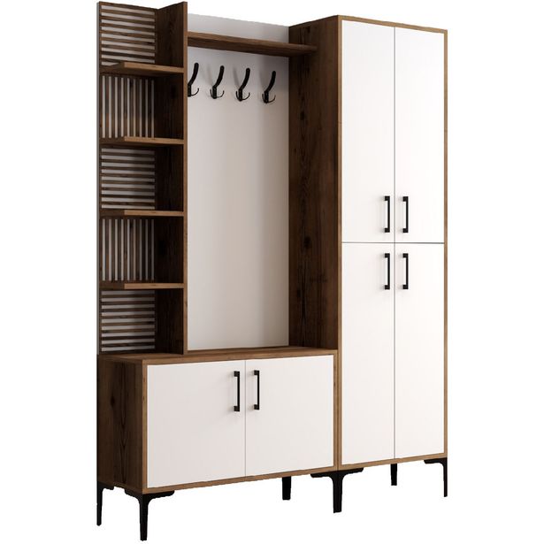 Vaatenaulakko Linento Furniture Viyana DA pähkinä/valkoinen