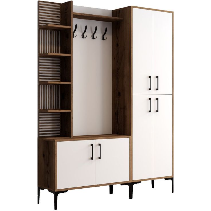 Vaatenaulakko Linento Furniture Viyana DA pähkinä/valkoinen