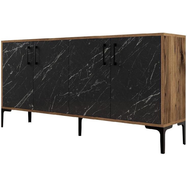 Senkki Linento Furniture Kiev 160 pähkinä/musta marmori