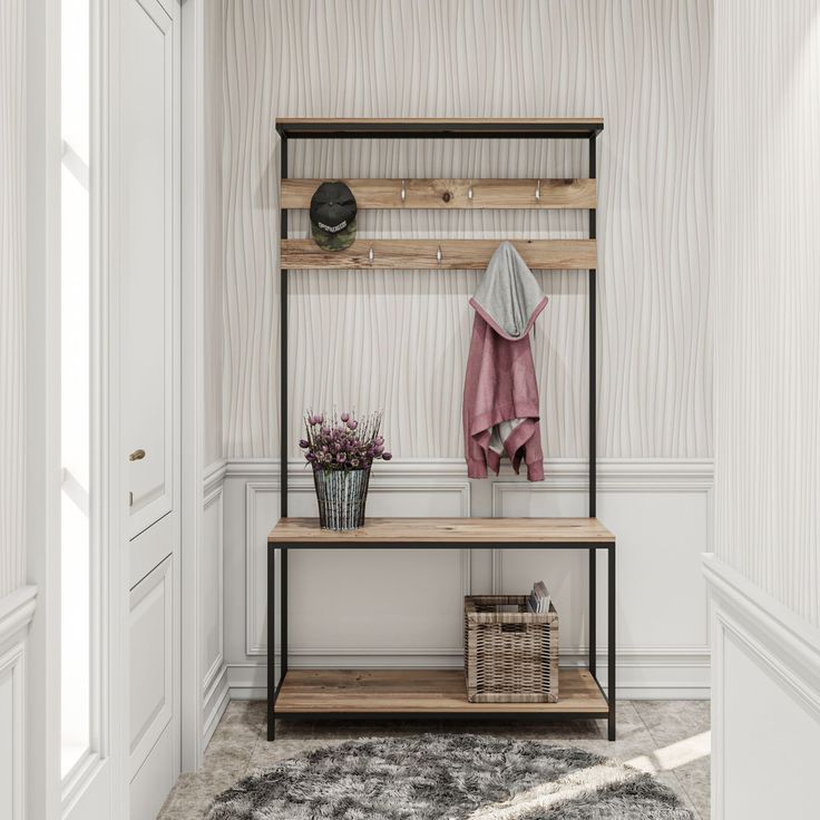 Vaatenaulakko Linento Furniture Girne, 105x192cm, ruskea