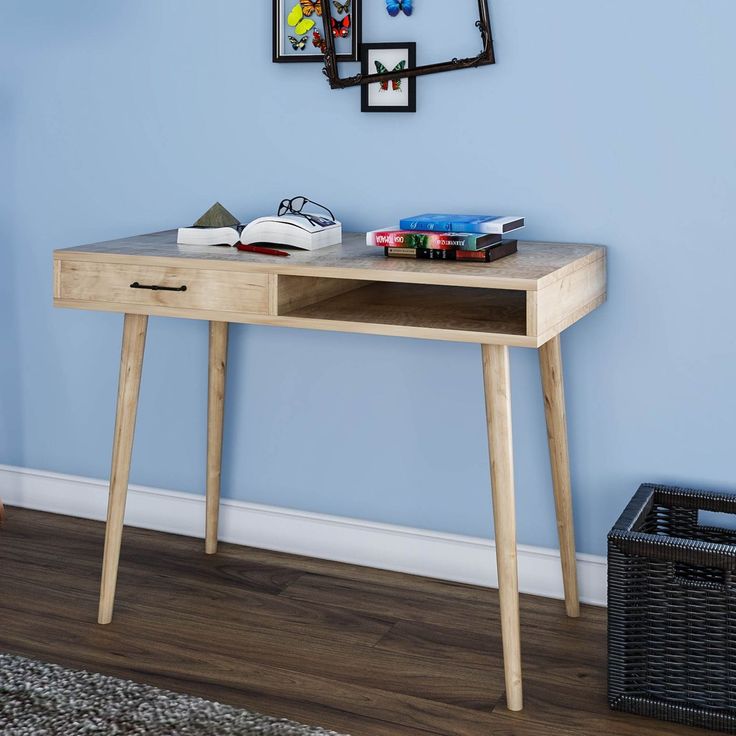 Työpöytä Linento Furniture Carmen, 105x55cm, vaaleanruskea