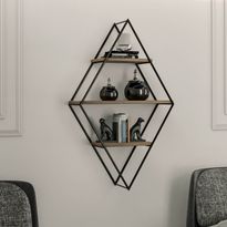 Seinähylly Linento Furniture Prizma, 60x100cm, ruskea/musta