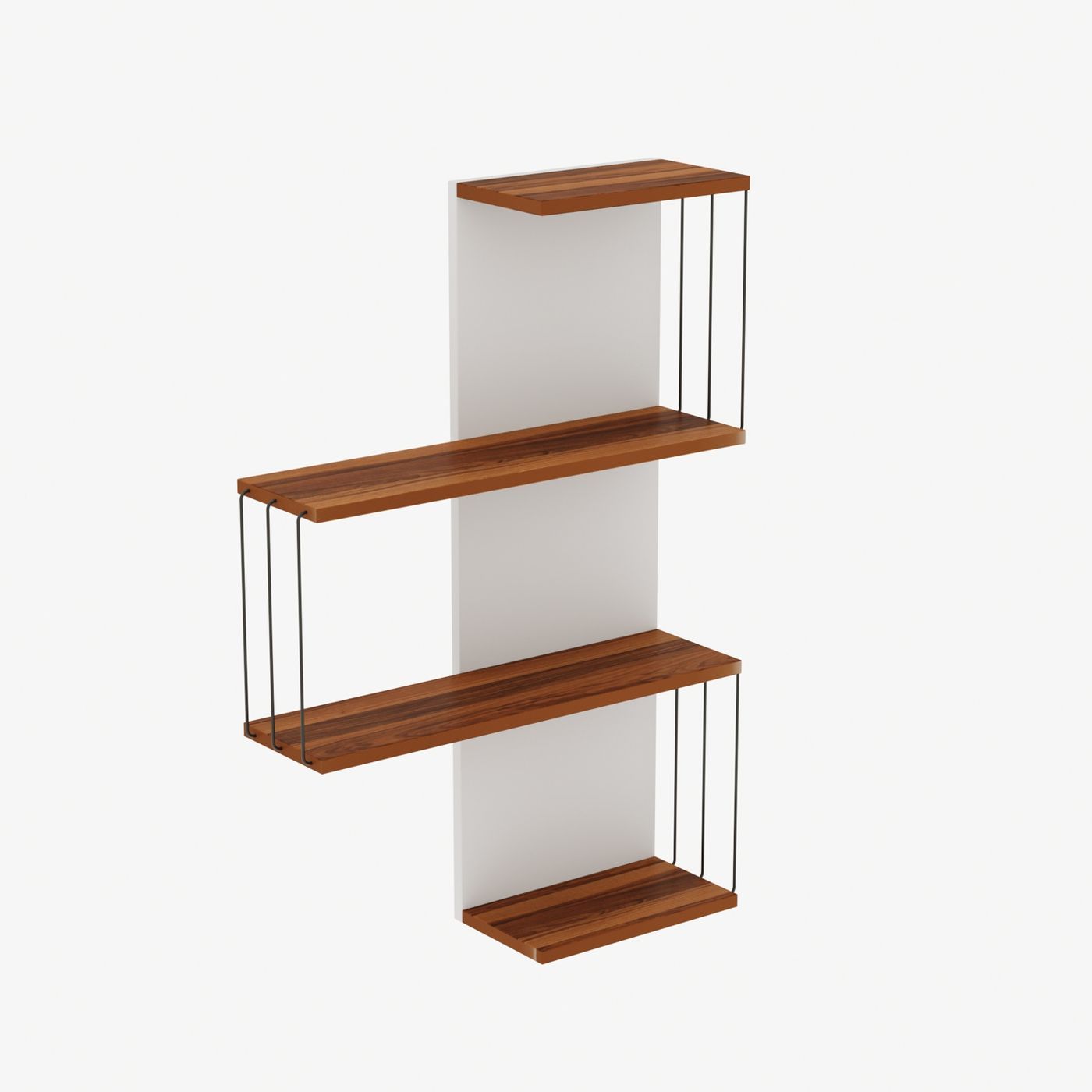 Seinähylly Linento Furniture Cambel, ruskea/valkoinen