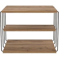 Sivupöytä Linento Furniture Lifon Atlantic Pine/musta, Verkkokaupan poistotuote