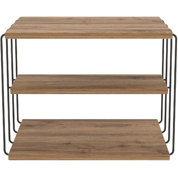 Sivupöytä Linento Furniture Lifon Atlantic Pine/musta