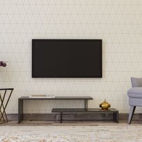 TV-taso Linento Furniture Ovit, leveys 120cm, musta/antrasiitti