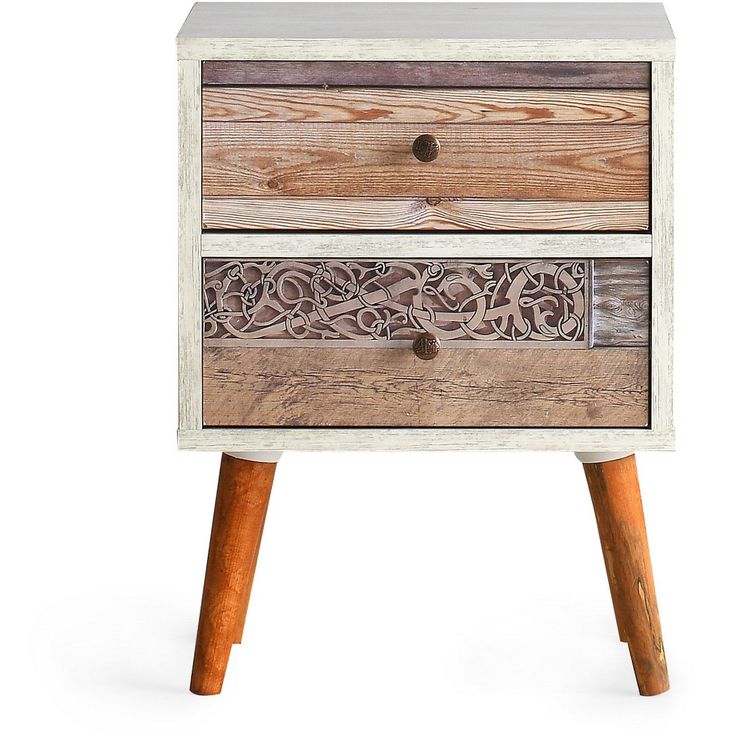 Yöpöytä Linento Furniture Malmö, valkoinen/ruskea