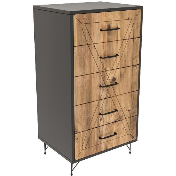 Lipasto Linento Furniture Planet antrasiitti/tammi