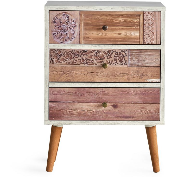 Lipasto Linento Furniture Liza, valkoinen/ruskea