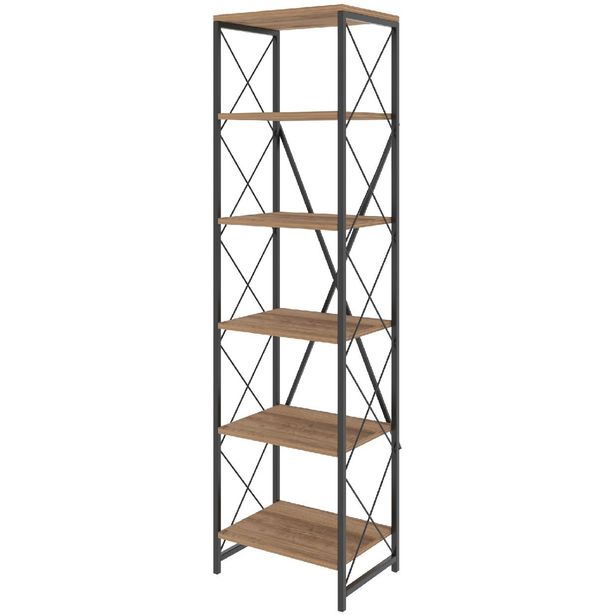 Kirjahylly Linento Furniture Suadiye Atlantic Pine/musta