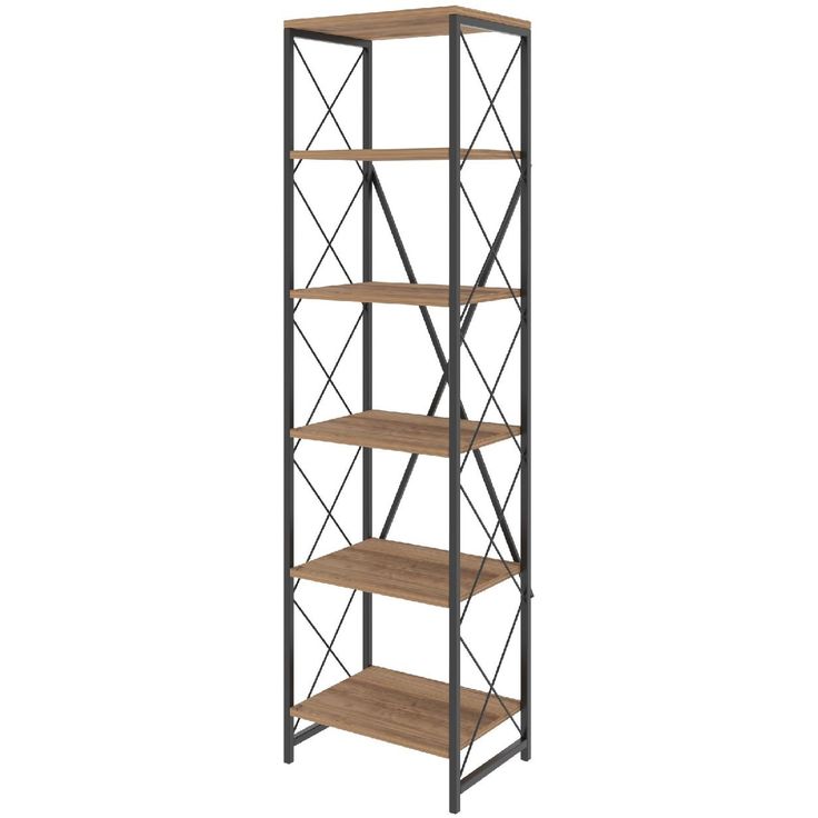 Kirjahylly Linento Furniture Suadiye Atlantic Pine/musta