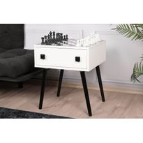Shakkipöytä Linento Furniture Chesso, 50x50cm, musta/valkoinen