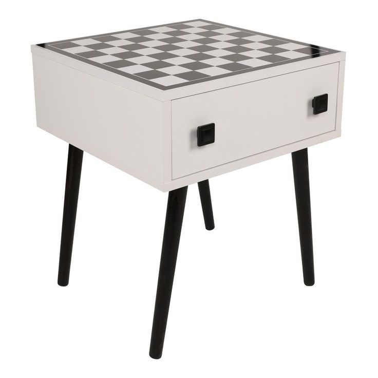 Shakkipöytä Linento Furniture Chesso, 50x50cm, musta/valkoinen