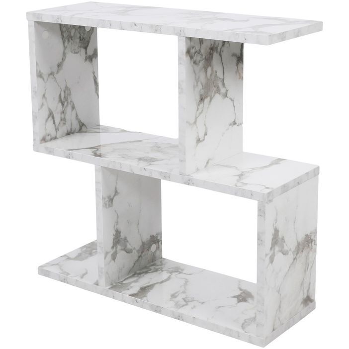 Sivupöytä Linento Furniture Life, 60x20cm, valkoinen marmorijäljitelmä