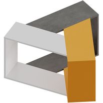 Sohvapöytä Linento Furniture Trio, valkoinen/harmaa/keltainen