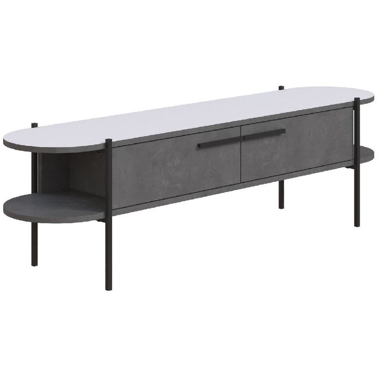 TV-taso Linento Furniture Otis harmaa/valkoinen