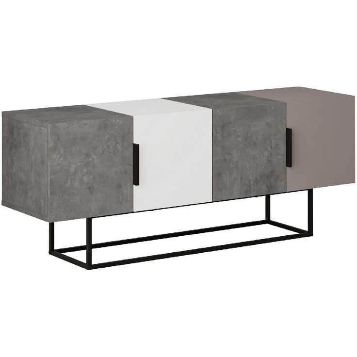 TV-taso Linento Furniture Tontini harmaa/valkoinen/taupe