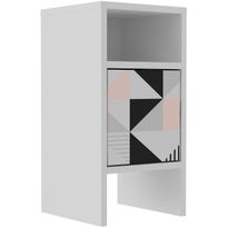 Yöpöytä Linento Furniture Grandma, geometrinen, valkoinen/monivärinen