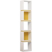 Kirjahylly Linento Furniture Multi, valkoinen/keltainen