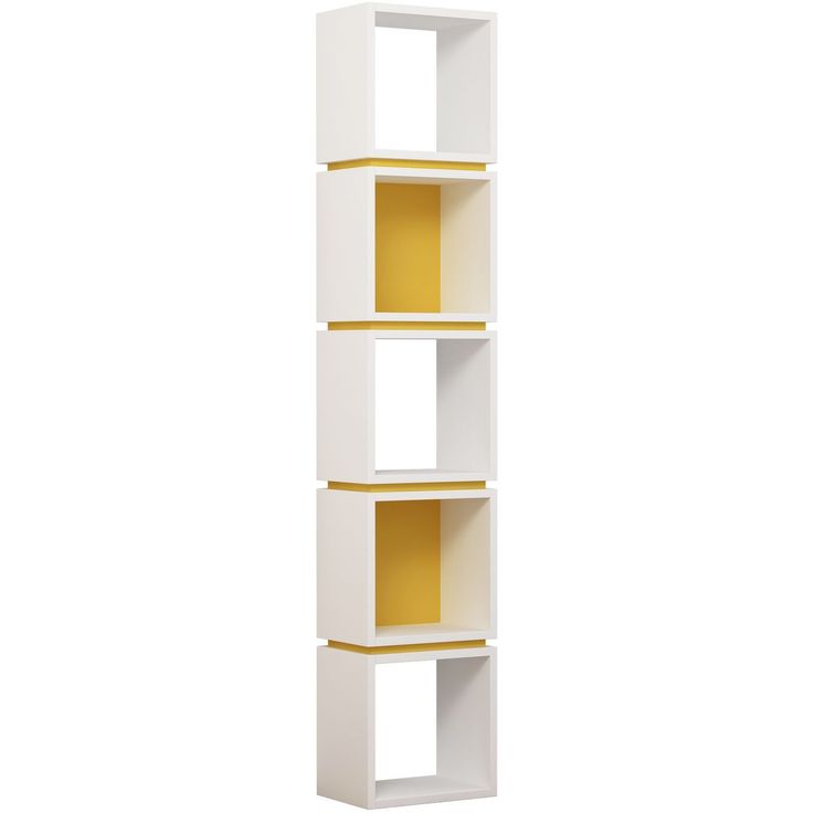 Kirjahylly Linento Furniture Multi, valkoinen/keltainen