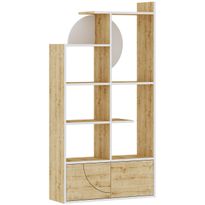 Kirjahylly Linento Furniture Half, valkoinen/tammi