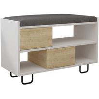 Kenkäkaappi Linento Furniture Troy, valkoinen/ruskea