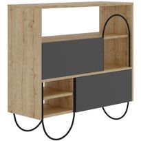 Kenkäkaappi Linento Furniture Norfolk, tammenruskea/antrasiitti