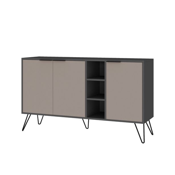 Sivukaappi Linento Furniture Clara, harmaa/beige