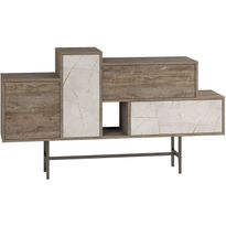 Senkki Linento Furniture Hermes, tummanruskea/vaalea