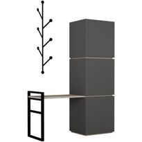 Kenkäkaappi Linento Furniture Mello, antrasiitti/beige
