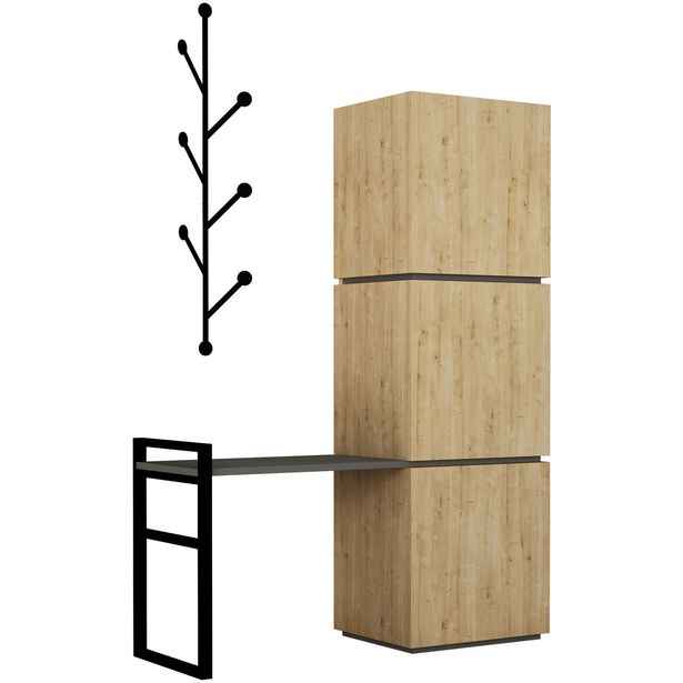 Kenkäkaappi Linento Furniture Mello, ruskea/antrasiitti