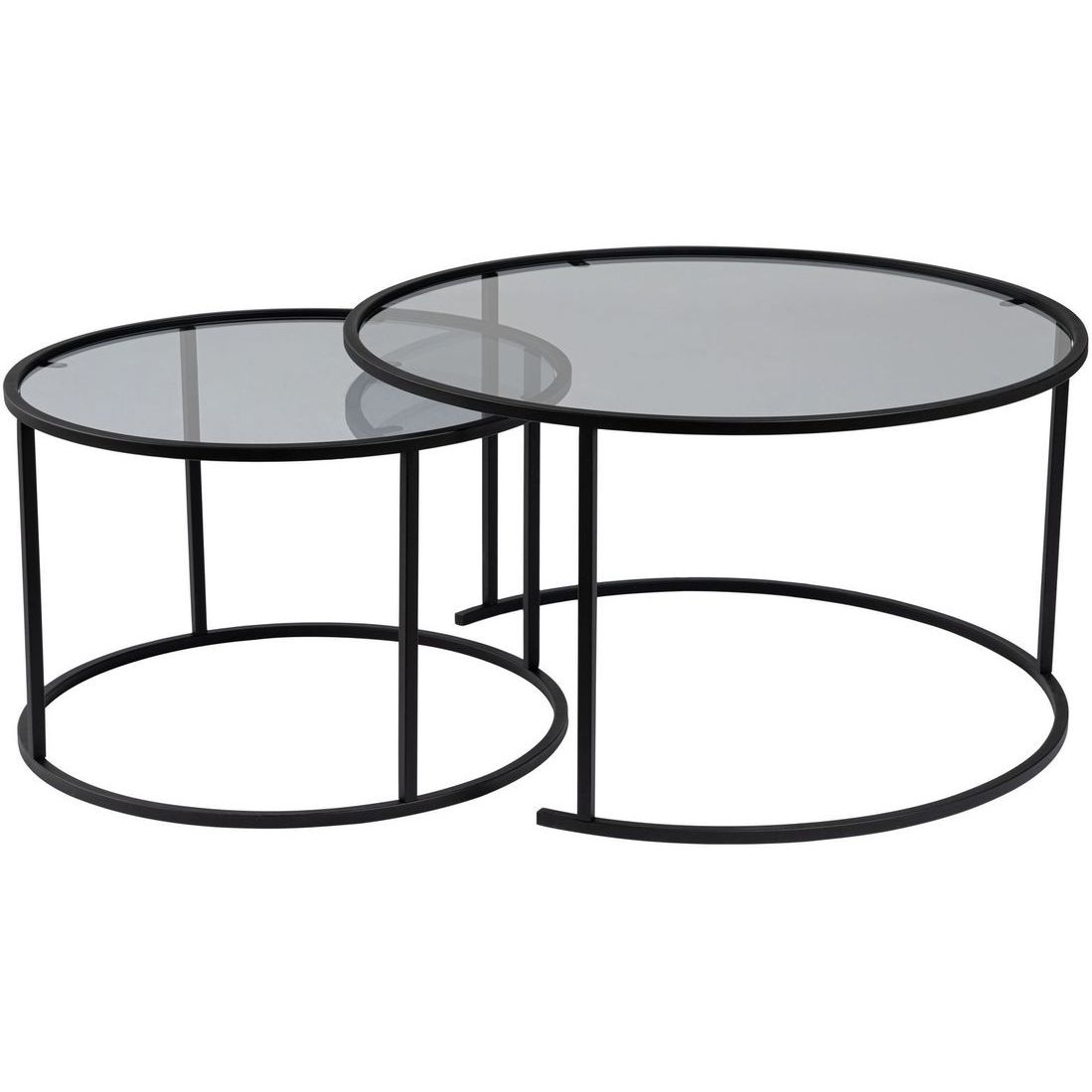 Sarjapöytä Linento Furniture Aurum, Ø80 & Ø60cm, musta/harmaa