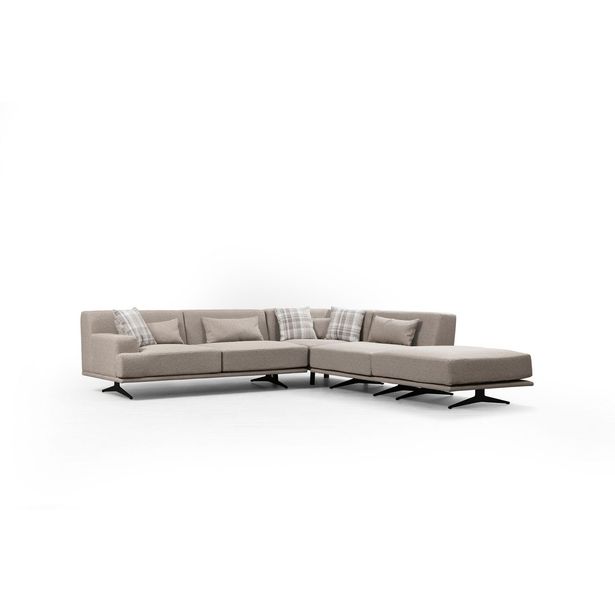 Avokulmasohva Linento Furniture Bentley, oikea, beige