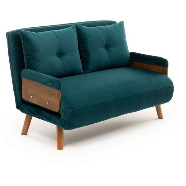 Vuodesohva Linento Furniture Cosmo, 2-istuttava, leveys 120cm, petrolinvihreä