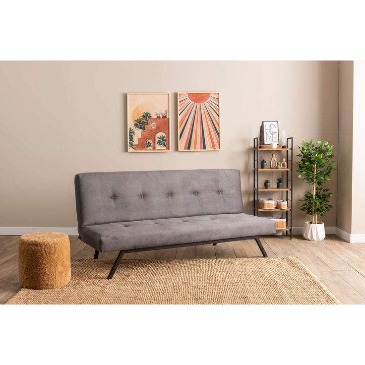 Vuodesohva Linento Furniture Zola, 3-istuttava, leveys 180cm, harmaa