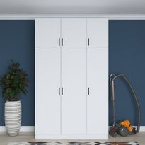 Vaatekaappi Linento Furniture BA104-1989, 145x239cm, valkoinen