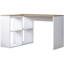 Työpöytä Linento Furniture HA113-2035, 120x50cm, valkoinen/ruskea