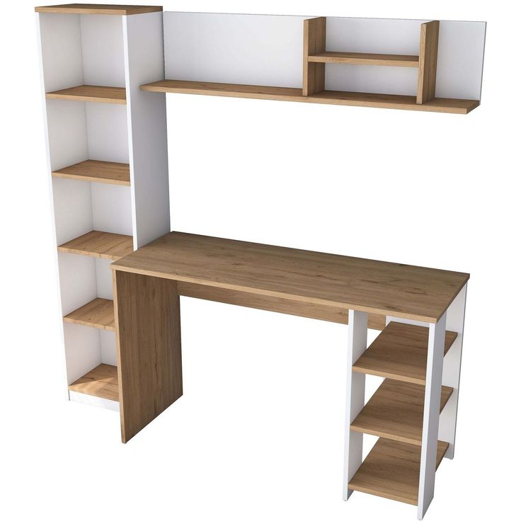 Työpöytä Linento Furniture HA125 - 3428 saksanpähkinä/valkoinen