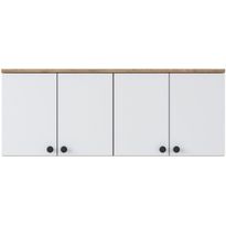 Seinäkaappi Linento Furniture BA120-2670, leveys 120cm, valkoinen/ruskea, Verkkokaupan poistotuote