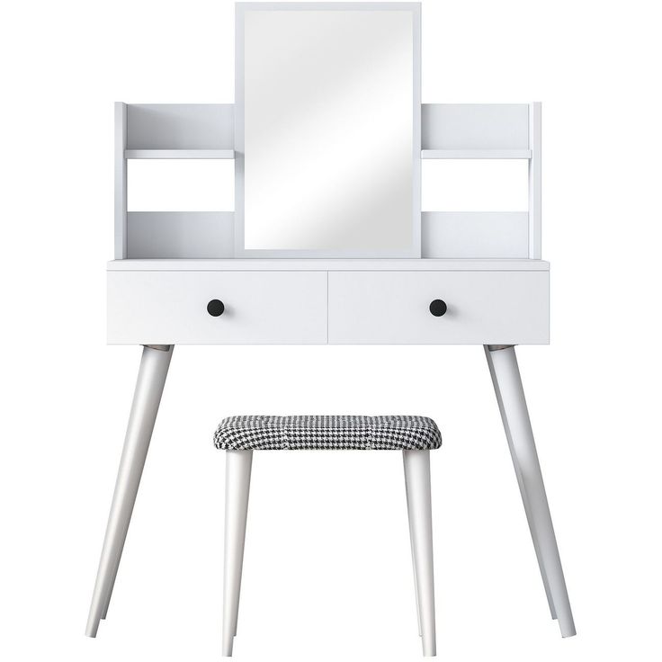 Meikkipöytä Linento Furniture BJ102-2235, valkoinen
