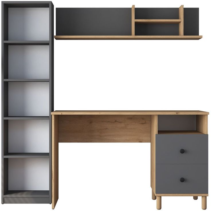 Työpöytä hyllyllä Linento Furniture HA115-2643, 120x50cm, ruskea
