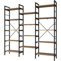 Kirjahylly Linento Furniture HC107 - 2552 saksanpähkinä/musta