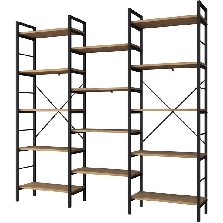 Kirjahylly Linento Furniture HC107 - 2552 saksanpähkinä/musta