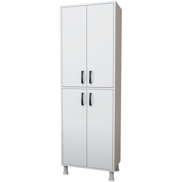 Kaappi Linento Furniture M4-1103, korkeus 191cm, leveys 62.6cm, valkoinen