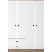 Vaatekaappi Linento Furniture BA108 2067, 120cm, valkoinen/pähkinä