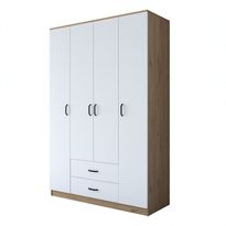 Vaatekaappi Linento Furniture BA112-2331, 140x210cm, valkoinen/ruskea