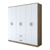 Vaatekaappi Linento Furniture BA115-2283, 180x190.8cm, valkoinen/ruskea