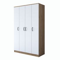 Vaatekaappi Linento Furniture BA116-2247, 120x190.8cm, valkoinen/ruskea