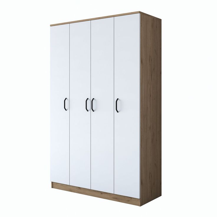 Vaatekaappi Linento Furniture BA116-2247, 120x190.8cm, valkoinen/ruskea