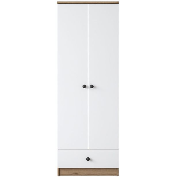 Vaatekaappi Linento Furniture BA118 2418 valkoinen/pähkinä